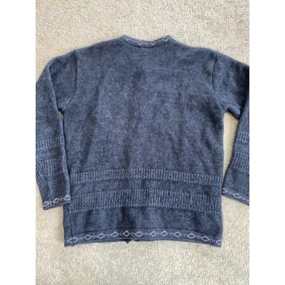 Merino Possum Ecology Women's Small Vintage Y2K Sweater Blue Wool Blend Cardigan